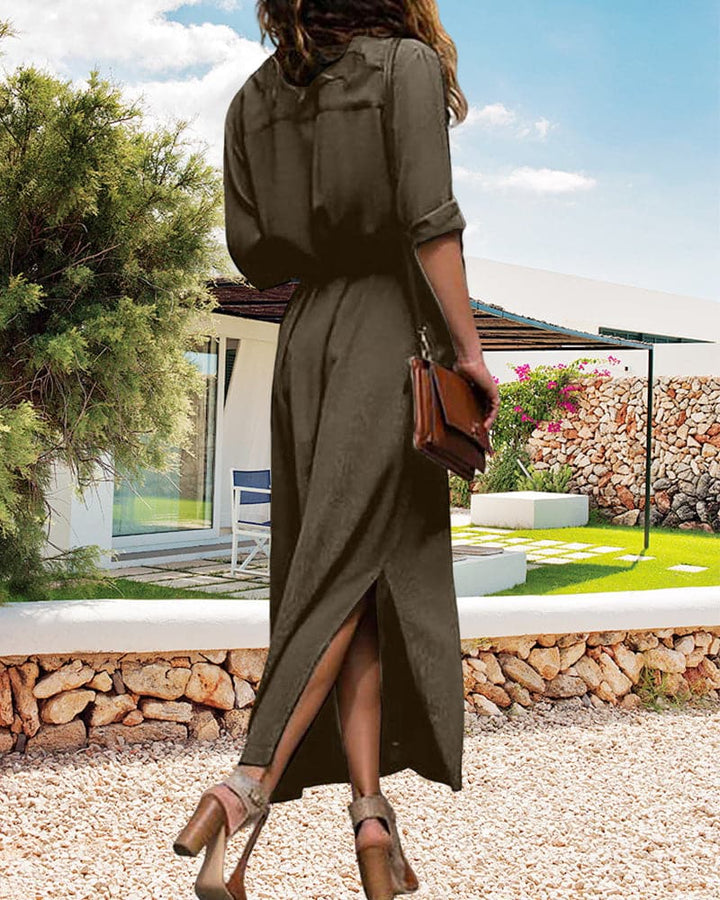 Aluka | Elegant Tailored Shirt Dress