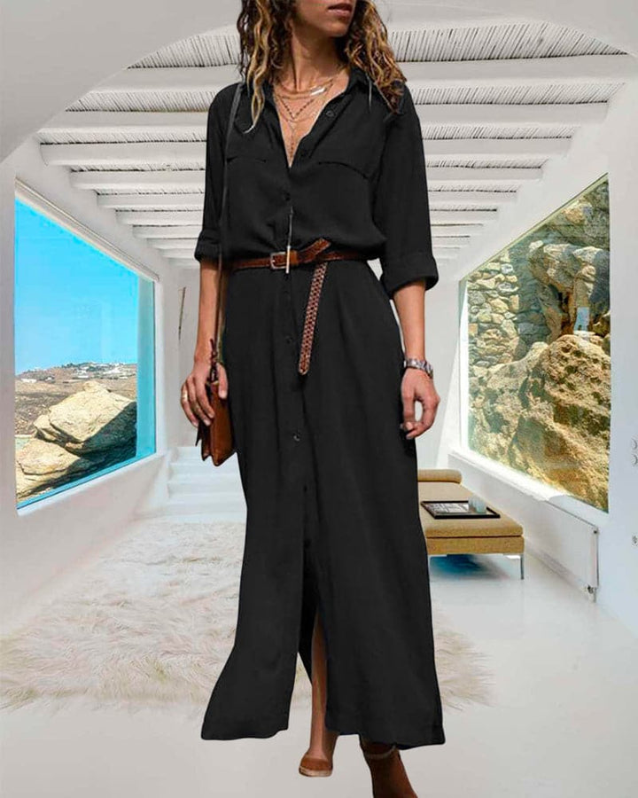 Aluka | Elegant Tailored Shirt Dress