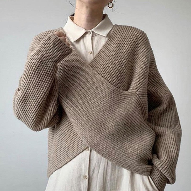 Chic Cross-Knit Sweater