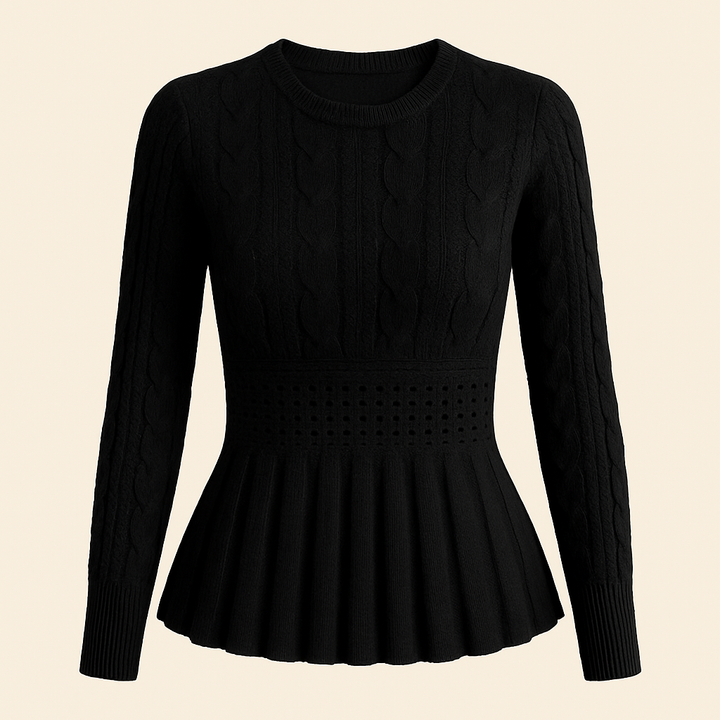 The Liora – Peplum Knit Sweater