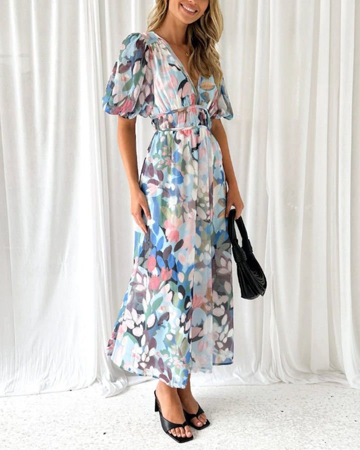 Carolina | Exquisite Floral V-Neck Dress