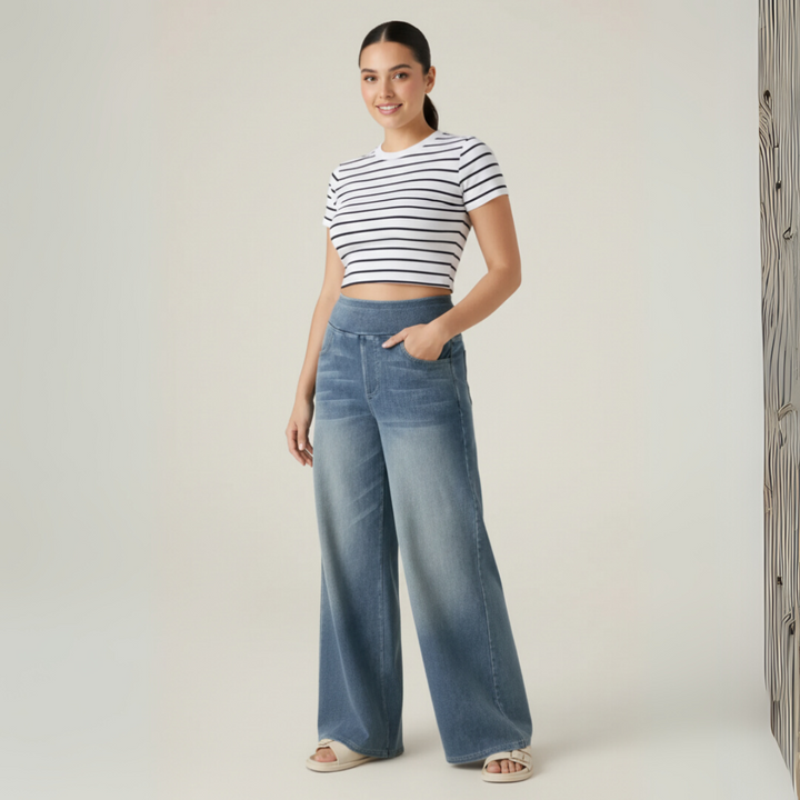 Eva | Elastic High-Waisted Pants