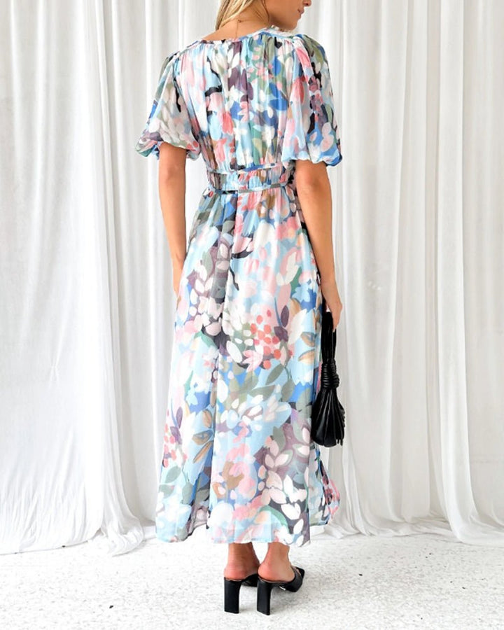 Carolina | Exquisite Floral V-Neck Dress