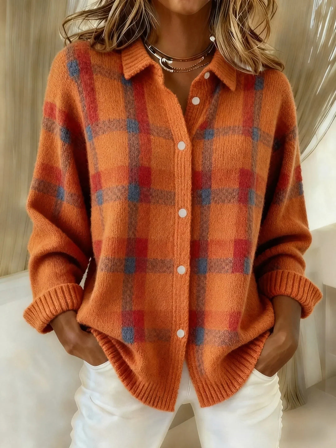 The Arlisset – Retro Contrast Plaid Sweater