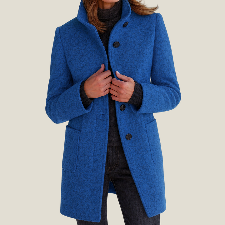 Freya  High Collar Jacket in Wool Blend