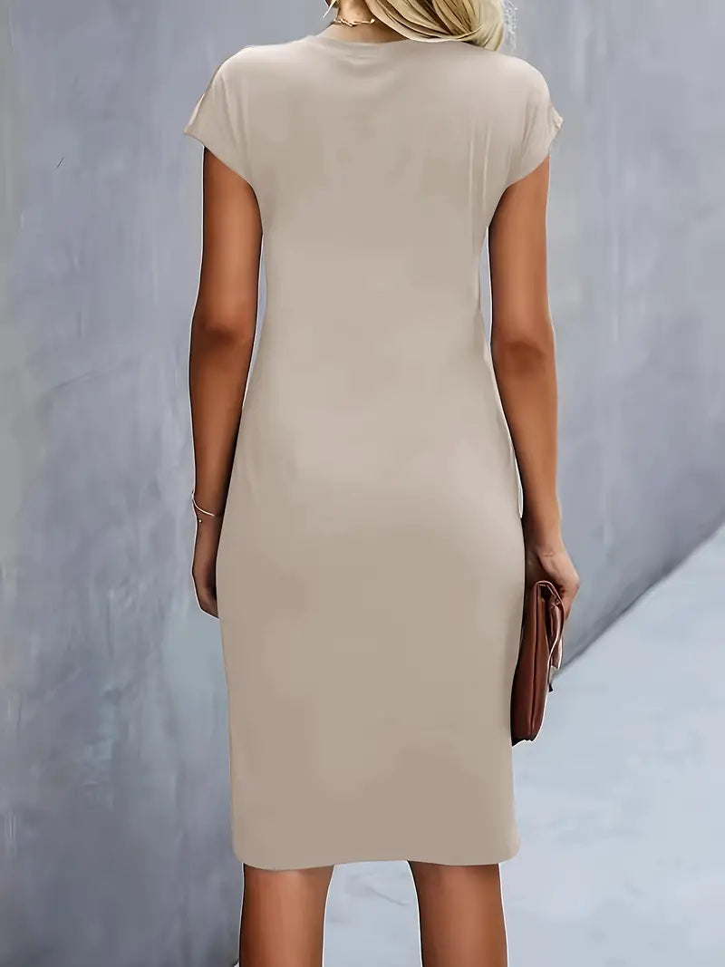 Luxurious Soft Knit Round Neck Dress