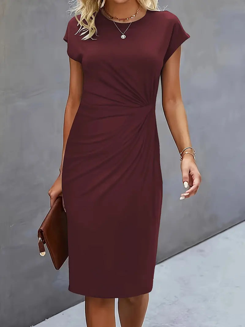 Luxurious Soft Knit Round Neck Dress