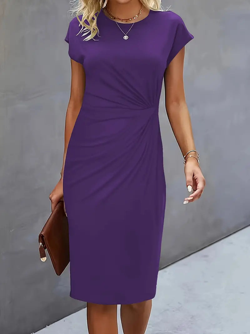Luxurious Soft Knit Round Neck Dress
