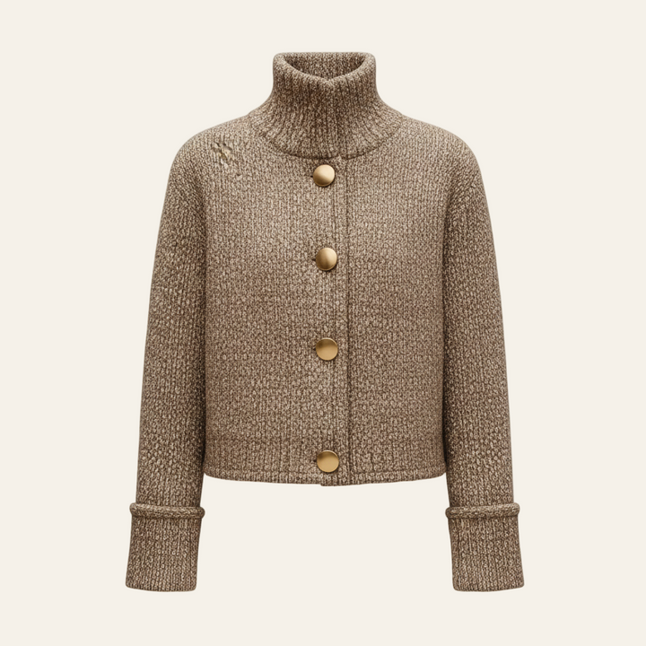 Agathe Chic Textured Cardigan with Large Buttons