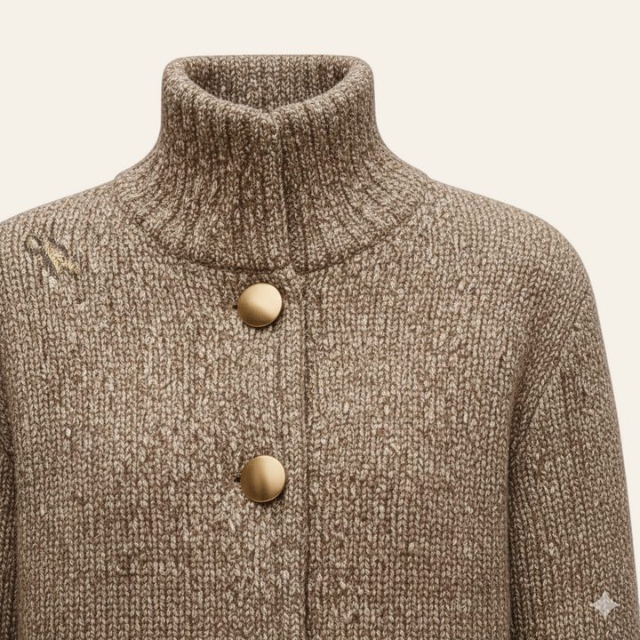 Agathe Chic Textured Cardigan with Large Buttons