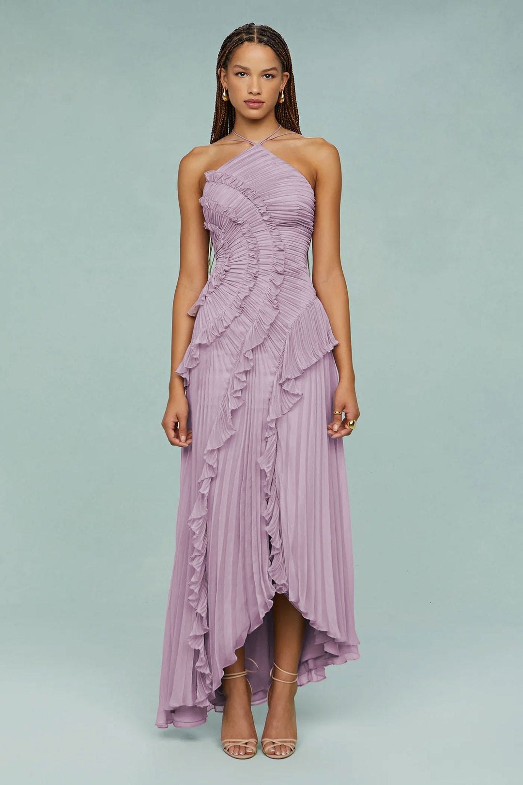 Refined Pleated Chiffon Dress