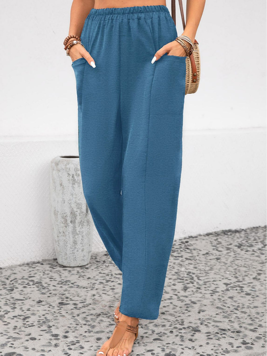 Elegant Stretch Trousers in Rich Solid Hues