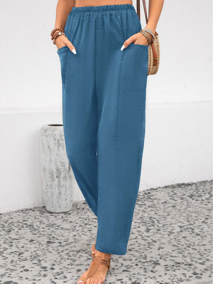 Elegant Stretch Trousers in Rich Solid Hues