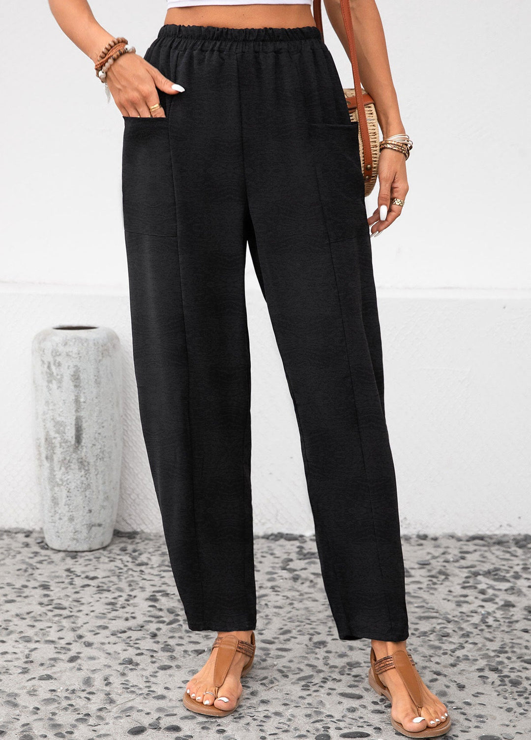 Elegant Stretch Trousers in Rich Solid Hues