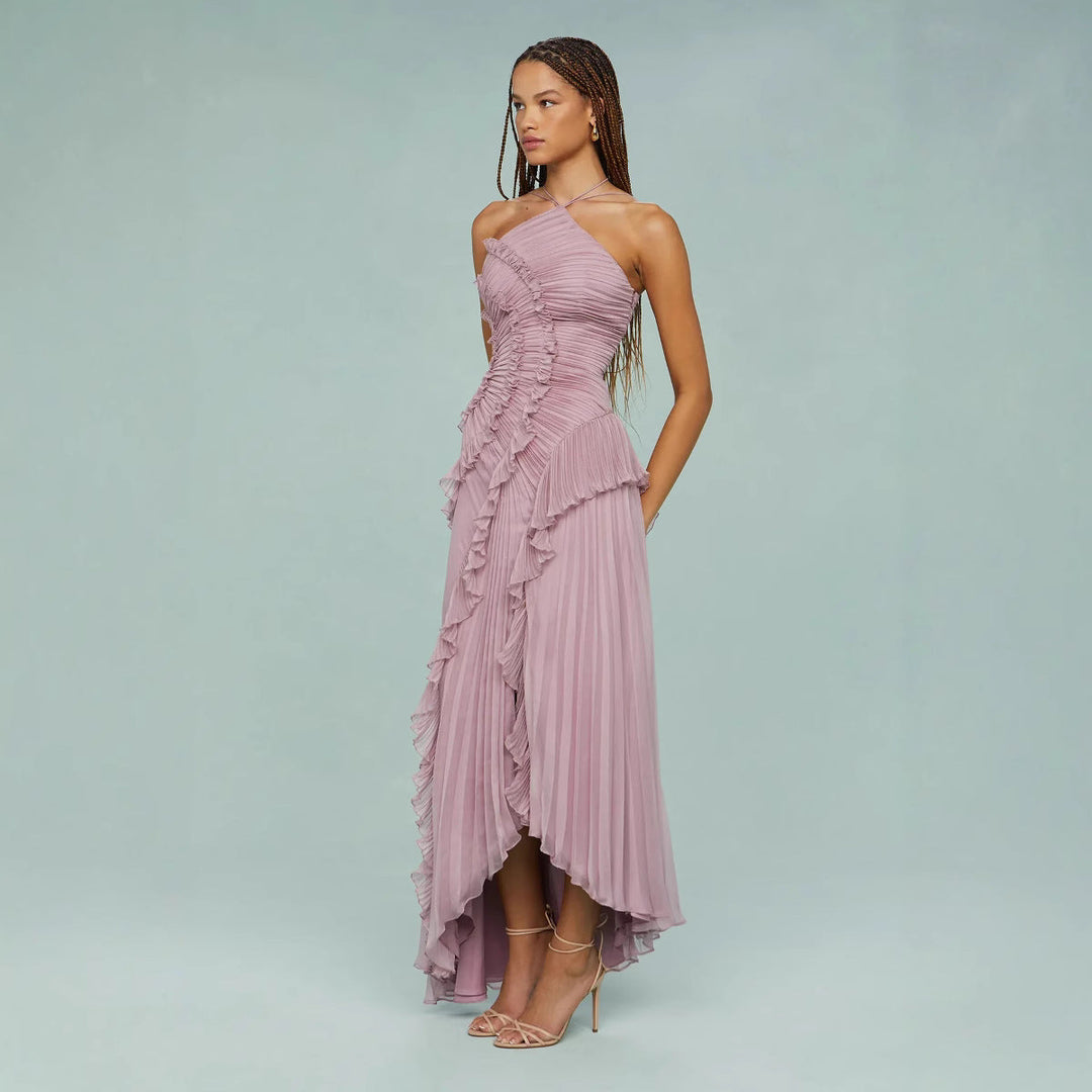 Refined Pleated Chiffon Dress