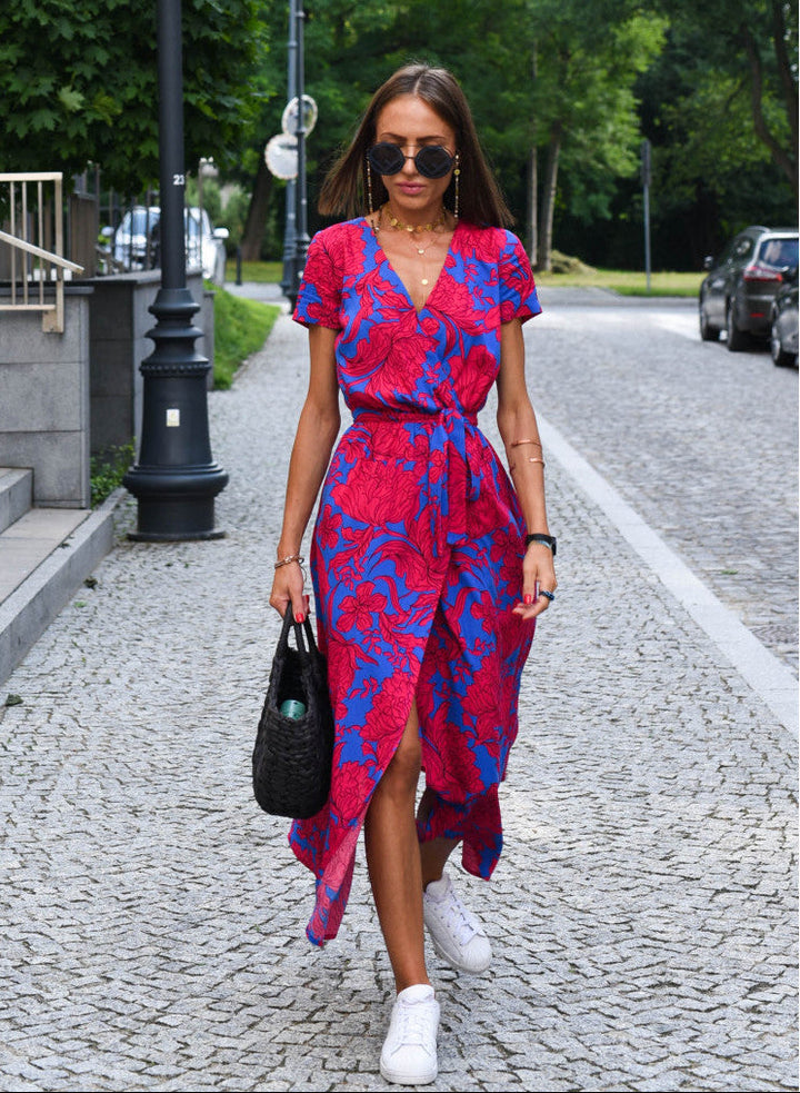 Aureza | Elegant Soft Bloom Wrap Dress