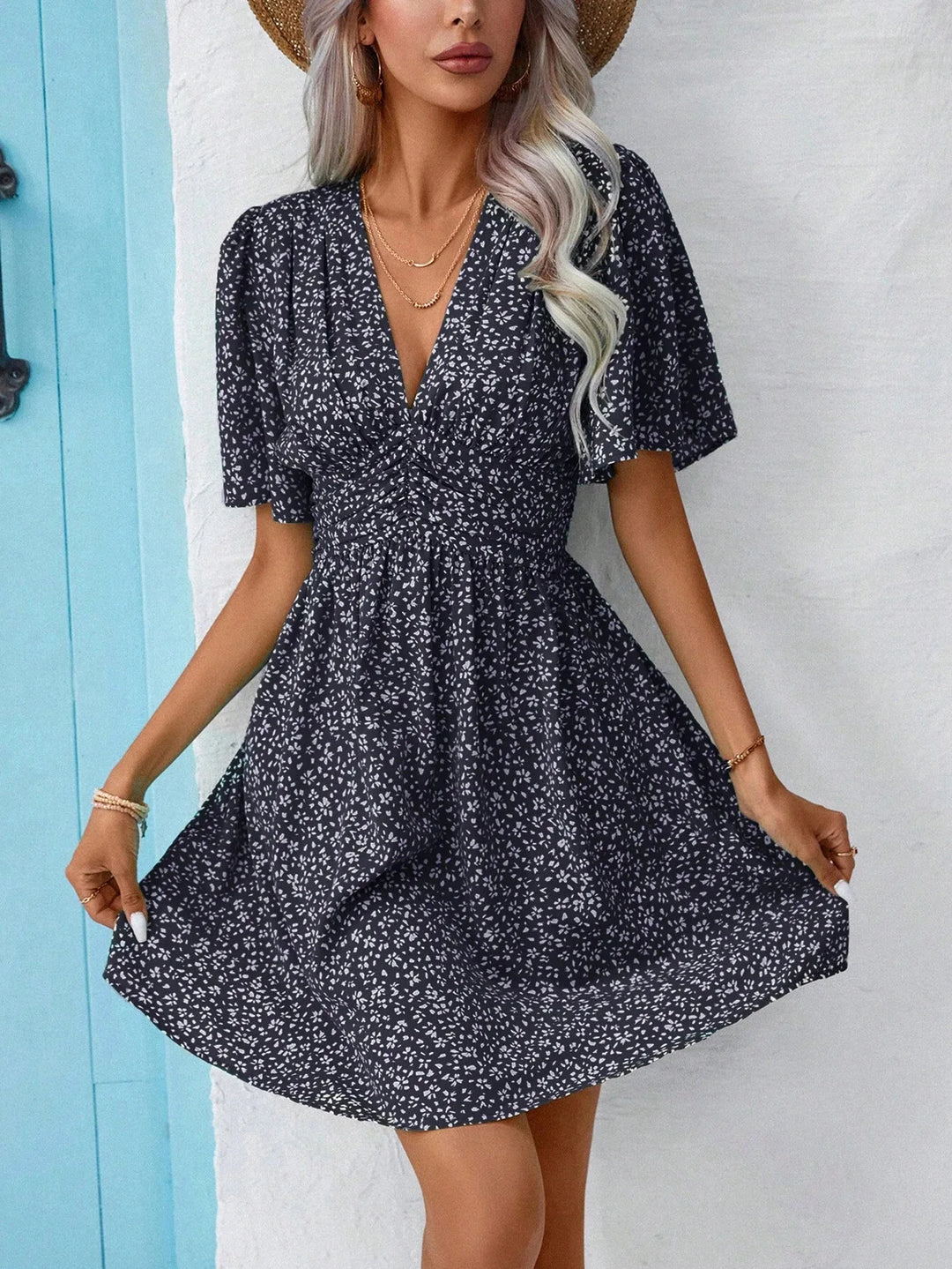 Blakely | Elegant Floral Grace Mini Dress