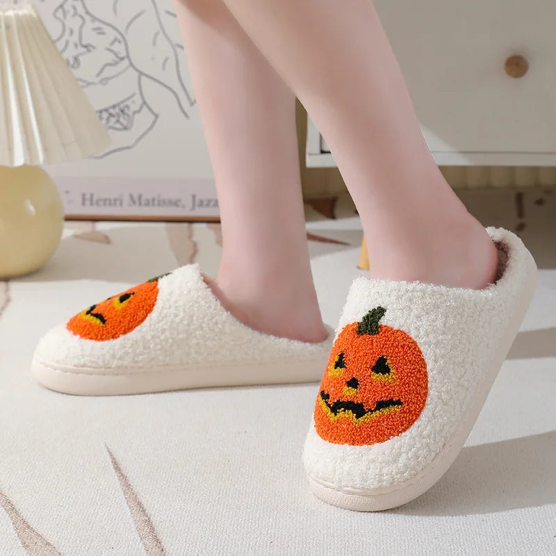 Spooky Pumpkin Slippers – Cozy Halloween Slides