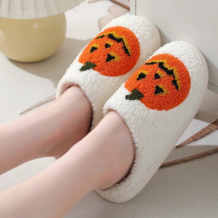 Spooky Pumpkin Slippers – Cozy Halloween Slides