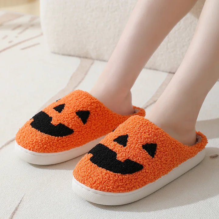 Spooky Pumpkin Slippers – Cozy Halloween Slides