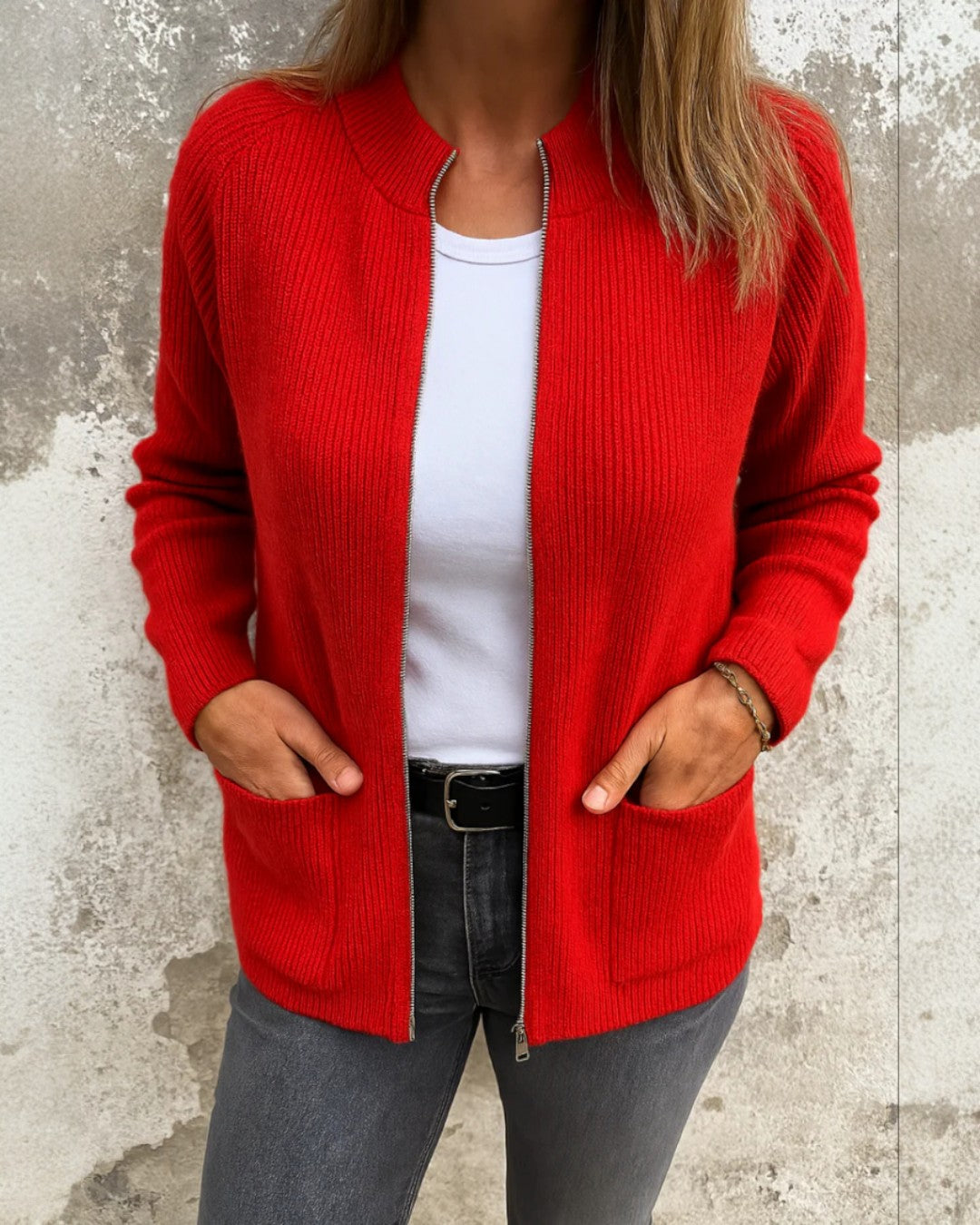 Sophie – Knitted cardigan with zipper