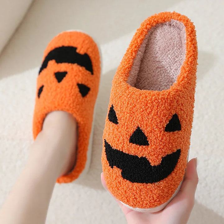 Spooky Pumpkin Slippers – Cozy Halloween Slides
