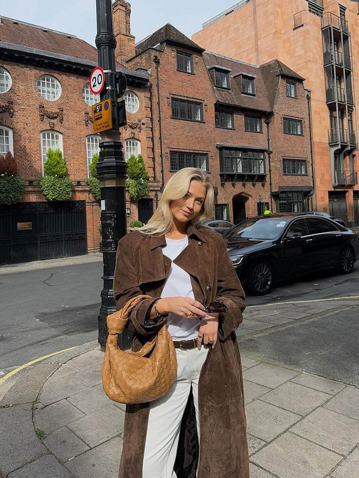 Luxe Suede Trench Coat