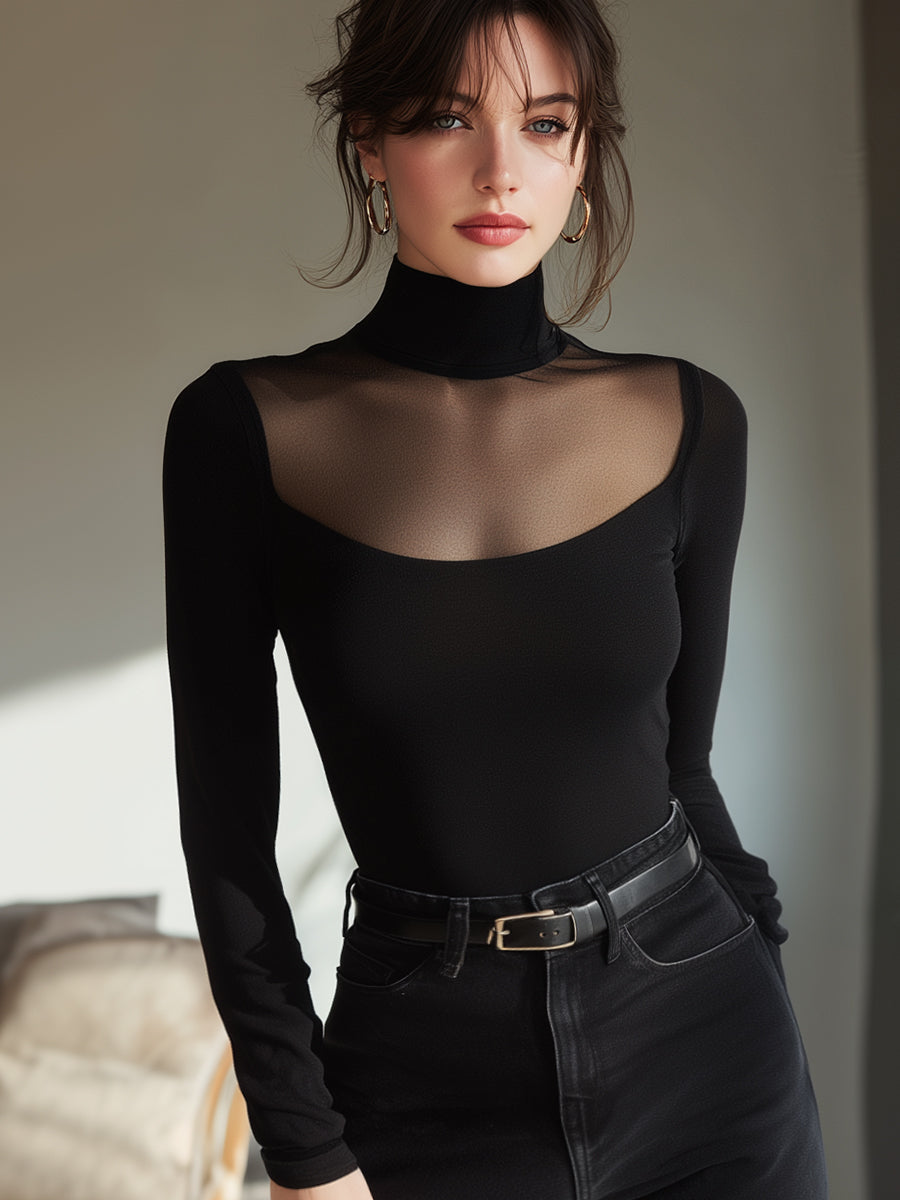 Andrea Turtleneck Long-Sleeve Top