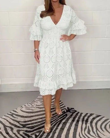 Alba | Elegant Lace Casual Dress