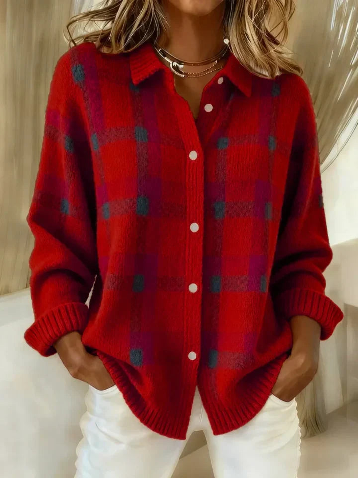 The Arlisset – Retro Contrast Plaid Sweater