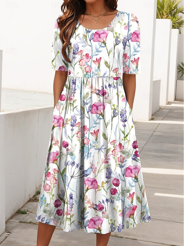 Carlyn | Elegant Floral Midi Dress