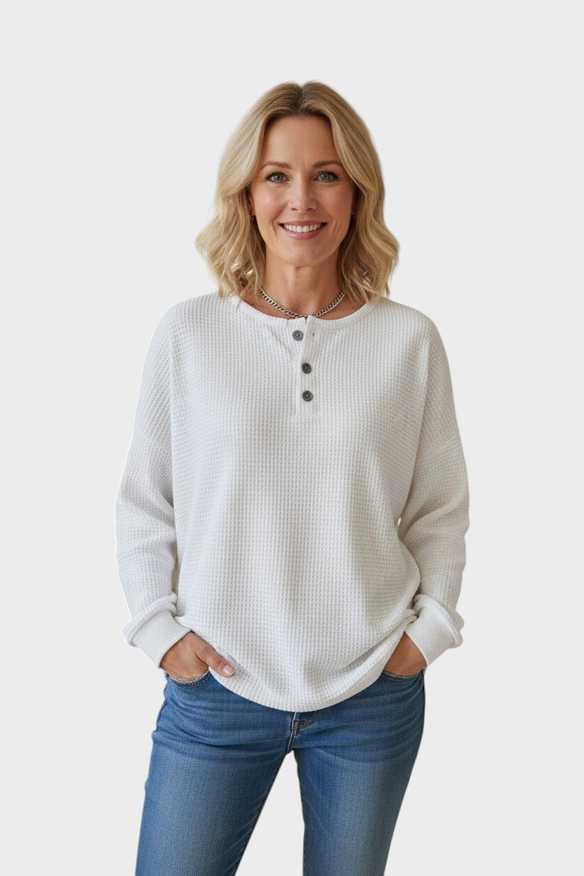 Rosie Waffle Knitted Cozy Sweater
