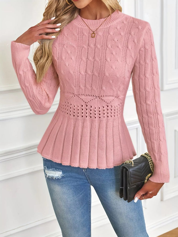 The Liora – Peplum Knit Sweater