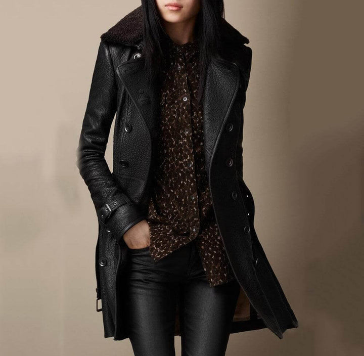 Gloria | Elegant Leather Coat