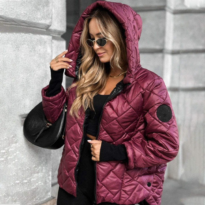 Warm and Casual Women's Cotton Jacket with Hood