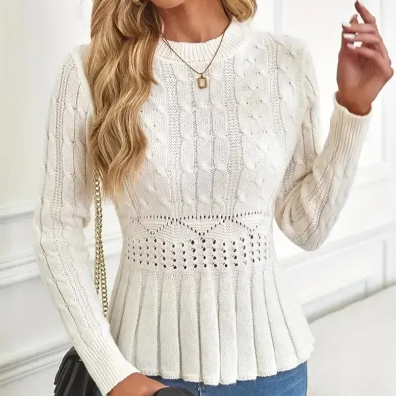 The Liora – Peplum Knit Sweater