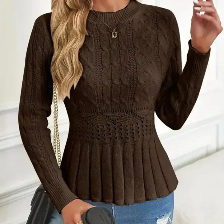 The Liora – Peplum Knit Sweater