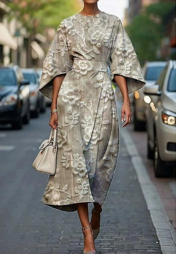 Angelica | Elegant Floral Midi Dress